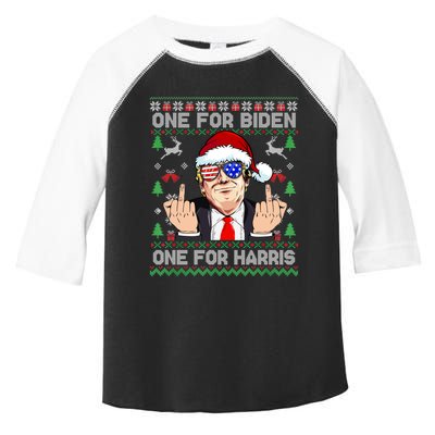 Funny Santa Trump One For Anti Biden Ugly Christmas Sweater Toddler Fine Jersey T-Shirt