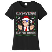 Funny Santa Trump One For Anti Biden Ugly Christmas Sweater Women's T-Shirt