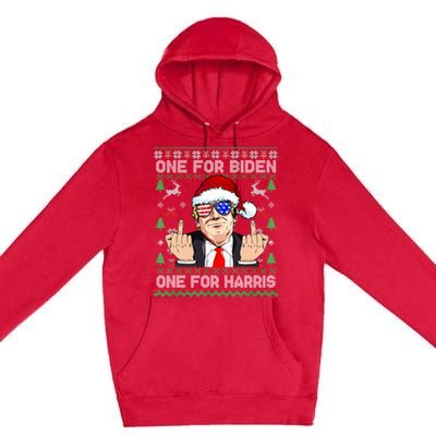 Funny Santa Trump One For Anti Biden Ugly Christmas Sweater Premium Pullover Hoodie