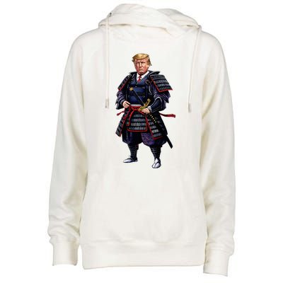 Funny Samurai Trump Warrior Womens Funnel Neck Pullover Hood