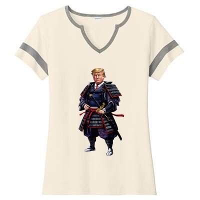 Funny Samurai Trump Warrior Ladies Halftime Notch Neck Tee