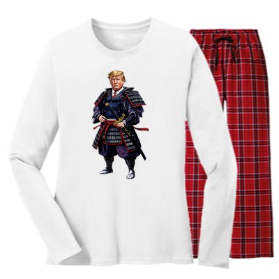 Funny Samurai Trump Warrior Women's Long Sleeve Flannel Pajama Set 