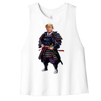 Funny Samurai Trump Warrior Women's Racerback Cropped Tank