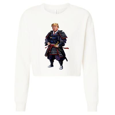 Funny Samurai Trump Warrior Cropped Pullover Crew