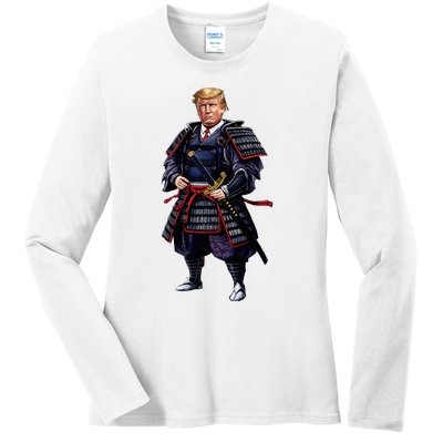 Funny Samurai Trump Warrior Ladies Long Sleeve Shirt