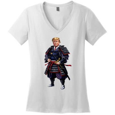 Funny Samurai Trump Warrior Women's V-Neck T-Shirt