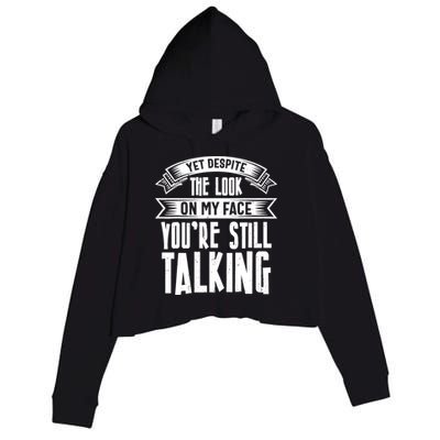 Funny Sarcasm Tee, Sarcastic Humor, Antisocial Humor Crop Fleece Hoodie