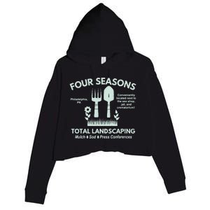 Four Seasons Total Landscaping Make America Rake Again Philadenphia Crop Fleece Hoodie