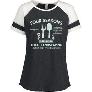 Four Seasons Total Landscaping Make America Rake Again Philadenphia Enza Ladies Jersey Colorblock Tee