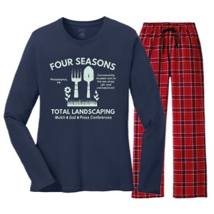 Four Seasons Total Landscaping Make America Rake Again Philadenphia Women's Long Sleeve Flannel Pajama Set 