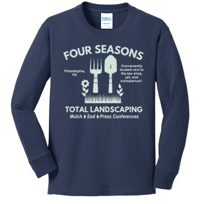 Four Seasons Total Landscaping Make America Rake Again Philadenphia Kids Long Sleeve Shirt