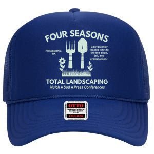 Four Seasons Total Landscaping Make America Rake Again Philadenphia High Crown Mesh Back Trucker Hat