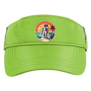 Funny Summer Time Surfing Astronaut Adult Drive Performance Visor