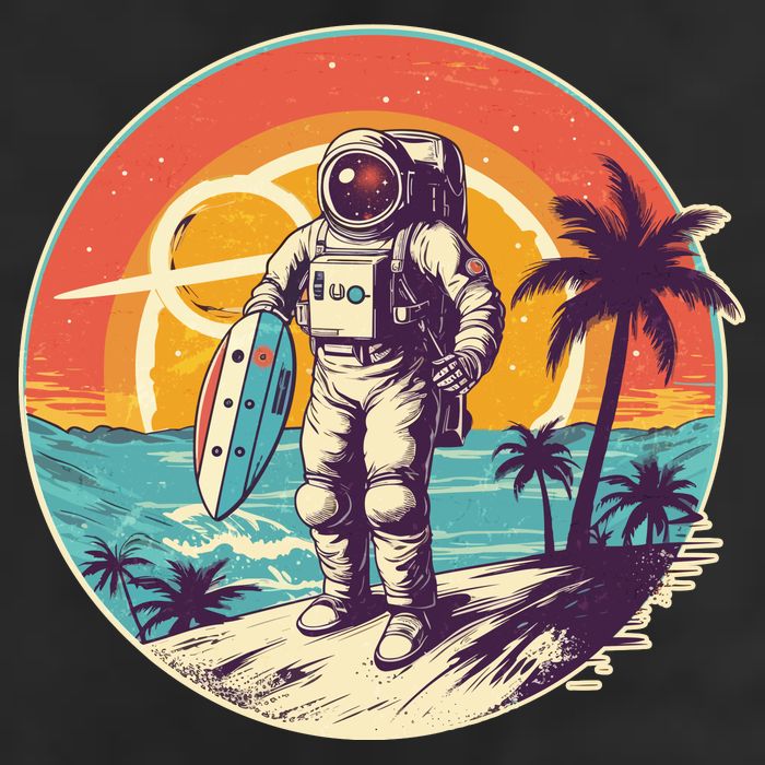 Funny Summer Time Surfing Astronaut Cool Comfort Performance Bucket Hat
