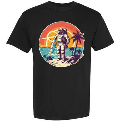 Funny Summer Time Surfing Astronaut Garment-Dyed Heavyweight T-Shirt