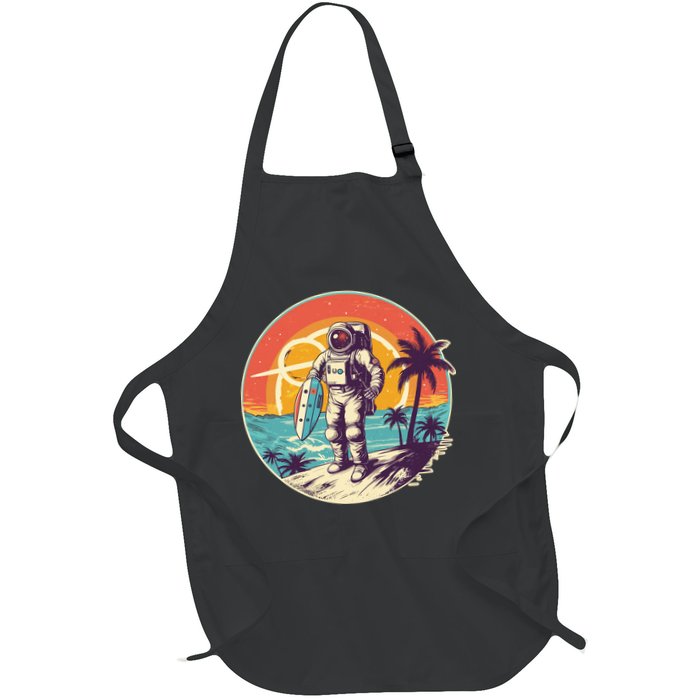 Funny Summer Time Surfing Astronaut Apron