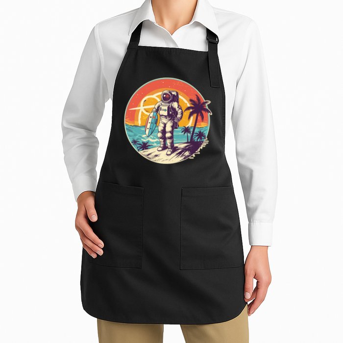 Funny Summer Time Surfing Astronaut Apron