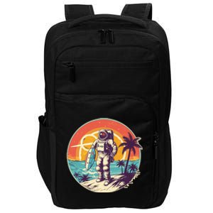 Funny Summer Time Surfing Astronaut Impact Tech Backpack