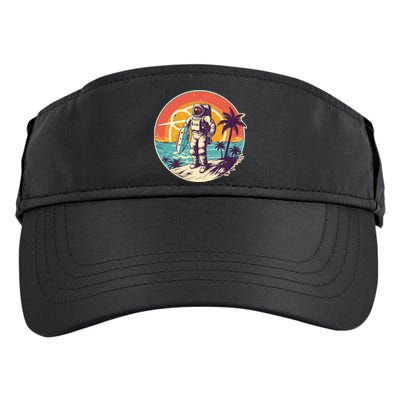 Funny Summer Time Surfing Astronaut Adult Drive Performance Visor