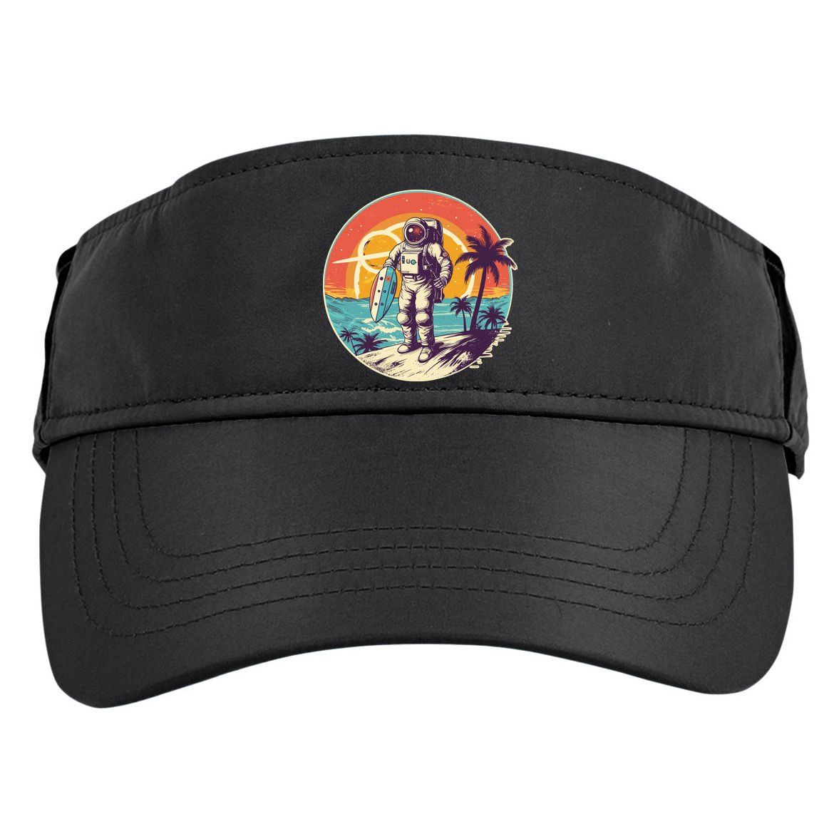 Funny Summer Time Surfing Astronaut Adult Drive Performance Visor