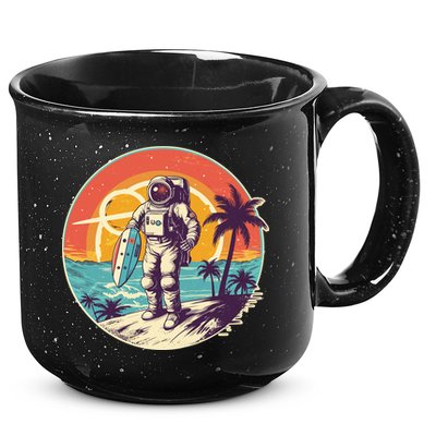 Funny Summer Time Surfing Astronaut 15oz Campfire Ceramic Mug
