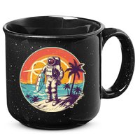 Funny Summer Time Surfing Astronaut 15oz Campfire Ceramic Mug