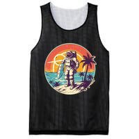 Funny Summer Time Surfing Astronaut Mesh Reversible Basketball Jersey Tank