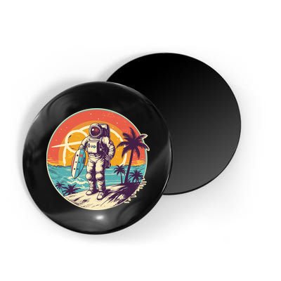 Funny Summer Time Surfing Astronaut Magnet