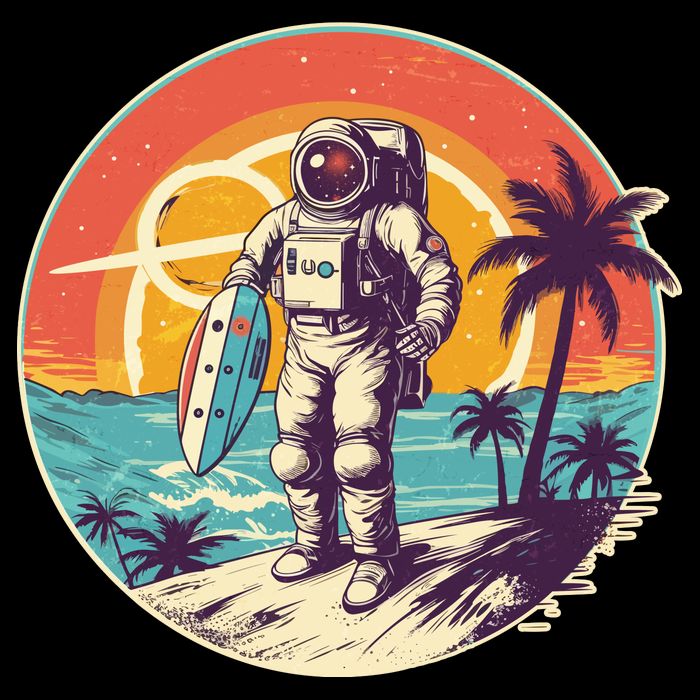 Funny Summer Time Surfing Astronaut Wool Snapback Cap