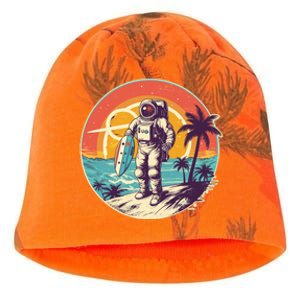 Funny Summer Time Surfing Astronaut Kati - Camo Knit Beanie