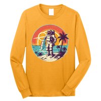 Funny Summer Time Surfing Astronaut Long Sleeve Shirt