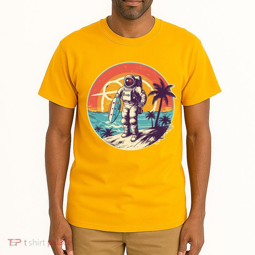 Funny Summer Time Surfing Astronaut Tall T-Shirt