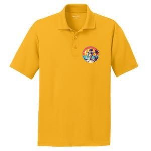 Funny Summer Time Surfing Astronaut PosiCharge RacerMesh Polo