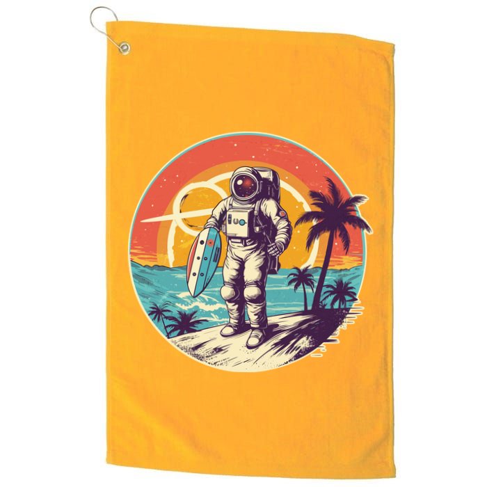 Funny Summer Time Surfing Astronaut Golf Towel
