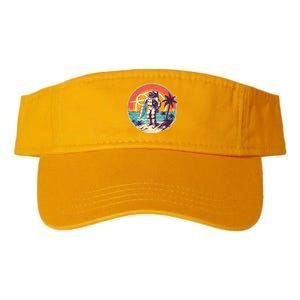 Funny Summer Time Surfing Astronaut Valucap Bio-Washed Visor