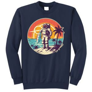 Funny Summer Time Surfing Astronaut Sweatshirt