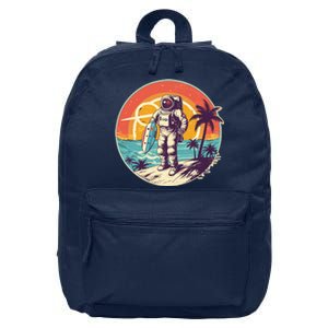 Funny Summer Time Surfing Astronaut 16 in Basic Backpack