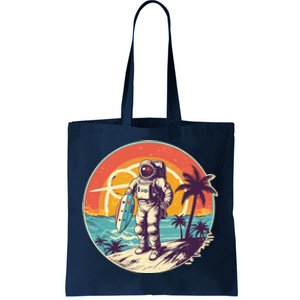 Funny Summer Time Surfing Astronaut Tote Bag