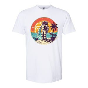 Funny Summer Time Surfing Astronaut Softstyle CVC T-Shirt