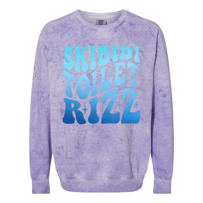 Funny Skibid.I Toilet Rizz Meme Colorblast Crewneck Sweatshirt