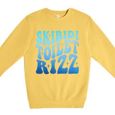 Funny Skibid.I Toilet Rizz Meme Premium Crewneck Sweatshirt