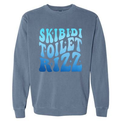 Funny Skibid.I Toilet Rizz Meme Garment-Dyed Sweatshirt