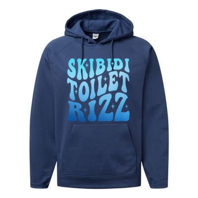 Funny Skibid.I Toilet Rizz Meme Performance Fleece Hoodie