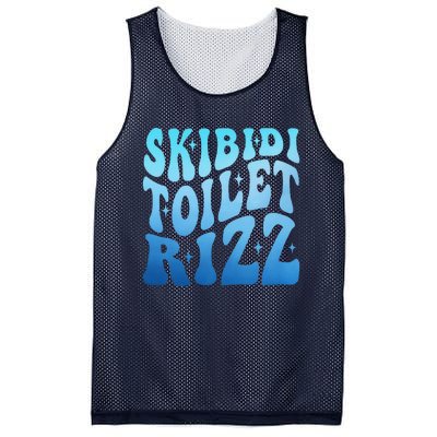 Funny Skibid.I Toilet Rizz Meme Mesh Reversible Basketball Jersey Tank