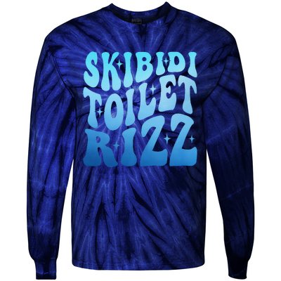 Funny Skibid.I Toilet Rizz Meme Tie-Dye Long Sleeve Shirt