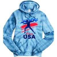 Fencing Support The Team Fencing Player Usa Flag Tie Dye Hoodie