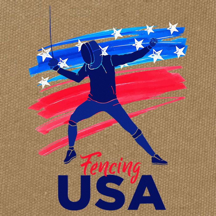 Fencing Support The Team Fencing Player Usa Flag Cotton Canvas Backpack