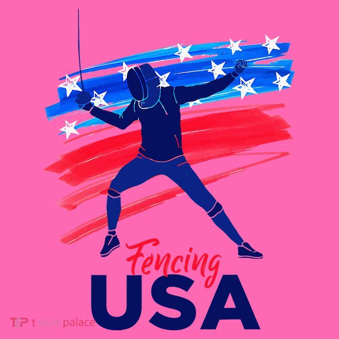 Fencing Support The Team Fencing Player Usa Flag Stripe Pom Pom Beanie