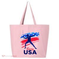 Fencing Support The Team Fencing Player Usa Flag 25L Jumbo Tote