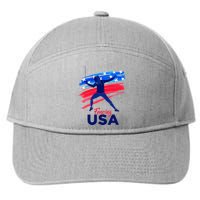 Fencing Support The Team Fencing Player Usa Flag 7-Panel Snapback Hat